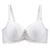 Damen Sexy Floral Spitze BH Vollabdeckung Bügel Verstellbarer Träger Everyday Strappy Bras (Black,120E)