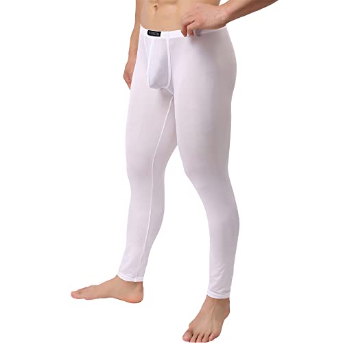 YUFEIDA Men's Sexy Underwear Bottoms Low Rise Leggings Pants Mesh Long Trousers - Thumbnail 3