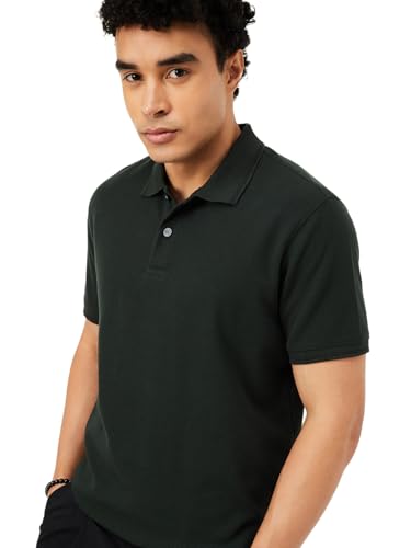 Image of Max Mens Cotton Blend Regular Fit Half Sleeves Solid Polo T-Shirt