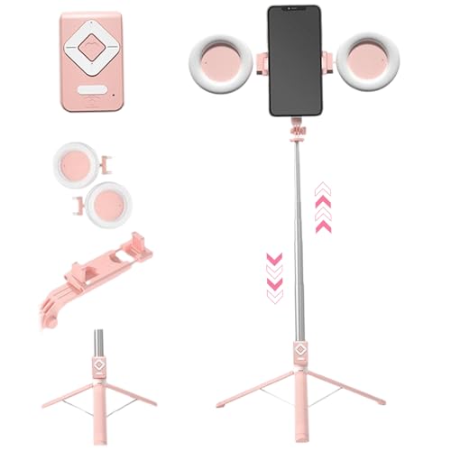 Trípode para selfies extensible de 67 pulgadas con doble luz de relleno y control remoto 6