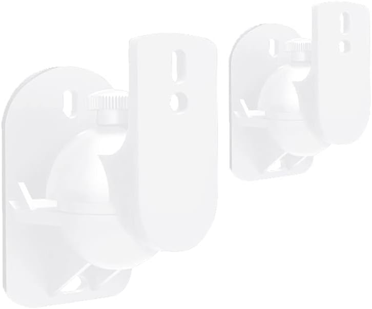 JKXWX Speaker Bracket Speaker Wall Bracket 180°Rotating Speaker Mounting Frame Large Surround Speaker Frame Bearing 30kg (Pair) Universal Shelf Speaker Wall Bracket (Color : White)