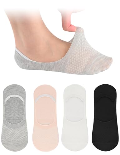 DASHUAIGE 12 Paire Chaussettes Ultra Invisibles Femme, 35-40 Chaussettes de Baskets Invisibles Chaussettes en Chaussettes de Ballerines Respirantes avec Anti-Dérapant Silicone