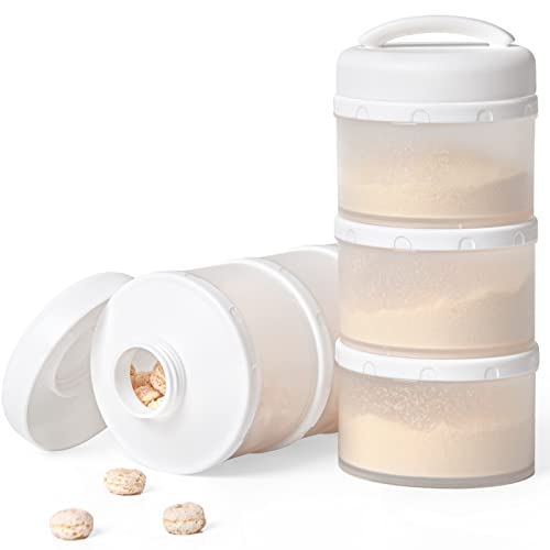 Termichy Dispensador de leche en polvo para bebé, contenedor de fórmula apilable, paquete de 2, color blanco