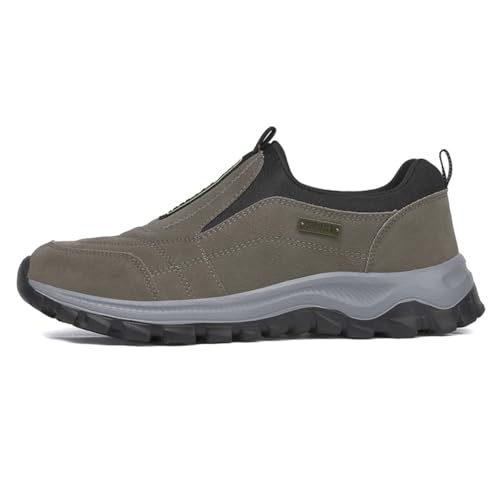 Sudychen Scarpe Senza Lacci Uomo Scarpe Da Trekking Ginnastica In Suede Slip On Comode Scarpe Da Escursionismo Outdoor - 3
