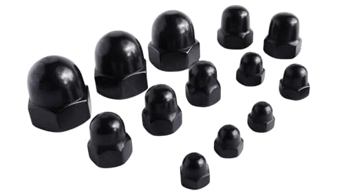 Premium Black Stainless Steel Fasteners Dome Nuts DIN1587 with Blackened Finish and Hex Acorn Cap Nuts for M3,M4,M5,M6,M8,M10 Screws and Bolts (M3)