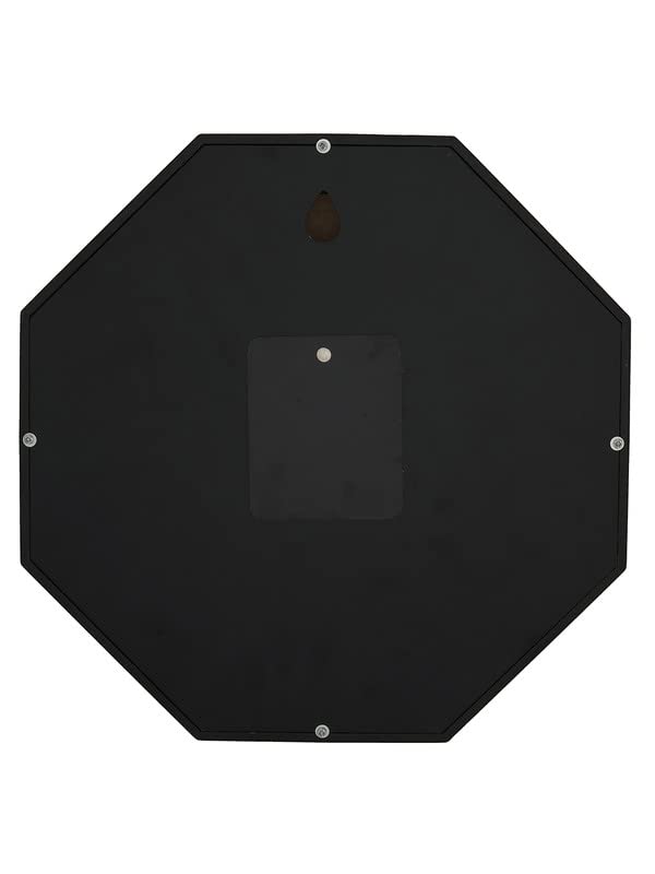 Image of CHRONIKLE Unique Octagon Shaped Black Sunrise /Sunset Style Wooden Roman Figure Wall Clock with Sweep Movement (Size: 33.5 x 33.5 x 6.5 CM | Color: Black | Weight: 1535 grm)