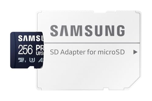 Samsung PRO Ultimate Tarjeta de Memoria MicroSD con Adaptador SD, 256 GB, 200 MB/s y 130 MB/s,...