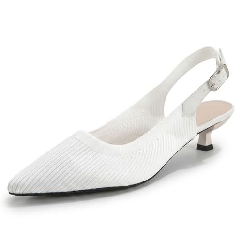 Image of youngshow Women's Slingback Kitten Heels for Work