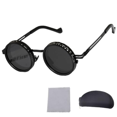 La Mejor Selección de Lentes de Playa Top 10. 47 Gafas De Sol Polarizadas Redondas Con Filtro Nd Integrado, Ajuste De Tinte Ajustable, Control Manual De Tinte De 1 a 9 Marchas, Elegantes Gafas De Sol for Playa Y Exteriores, For...