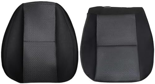 2010 2011 2012 2013 2014 GMC Sierra Cloth Seat Cover, GMC Sierra Work Truck 1500 2500 3500 & Chevy Silverado Fabric Seat Cover Replacement In Ebony Black (Driver Top - Foto 6