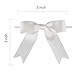Meseey 50 Pcs 3 Inches Twist Tie Satin Ribbon Bows Ivory Pretied Premade Craft Bows for Treat Bags Gift Wrapping Basket Wedding Baby Shower Brithday Christmas Party (3