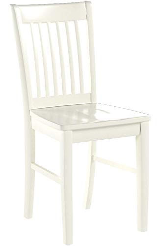 East West Furniture NFC-LWH-W Norfolk Dining Room Chairs - Slat Back Solid Wood Seat Chairs, Set Of 2 thumb #3