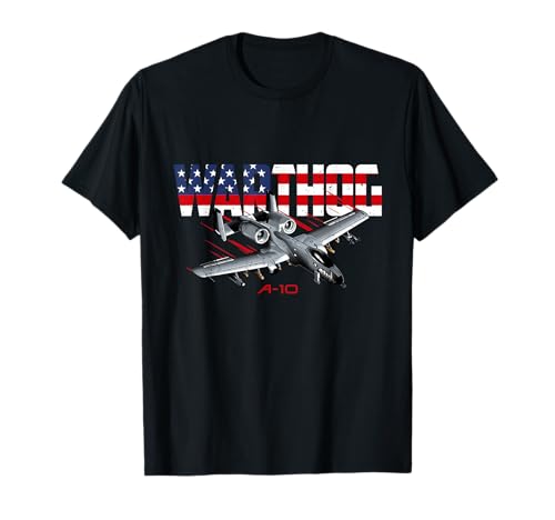 Military Airplane A-10 Warthog American Flag T-Shirt