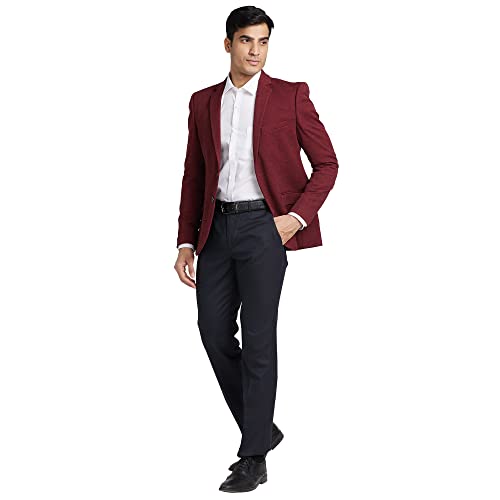 Image of Parx Men's Urban Fit Pure Terylene Notch Lapel Print Pattern Full Sleeve Casual Blazer