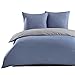 ELART 100% bawełna zestaw pościeli 200 x 220 cm i 80 x 80 cm (2 poszewki na poduszki), niebieska/szara, poszewka na poduszkę jednokolorowa z zamkiem błyskawicznym, dwustronna poszewka na kołdrę 3-częściowa kołdra (niebieska/szara)