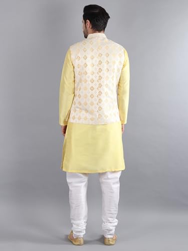 Image of Uri and MacKenzie Men's Silk Blend Kurta Pajama with Designer Ethnic Nehru Jacket /Modi Jacket