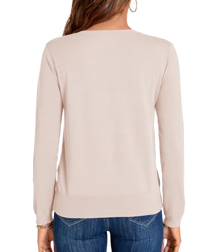 Image of MINTLIMIT Lightweight Sweaters for Women 2024 Casual Fall Long Sleeve Shirts Blouse Knit V Neck Pullover Sweater Tops