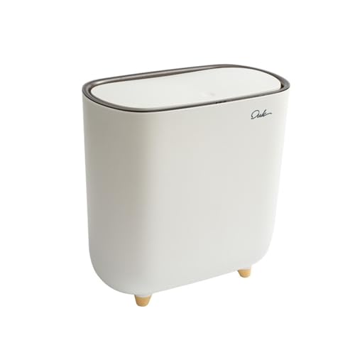 Caneca de Basura Blanca Plástica con Tapa de 1.5 Galones