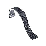 [売店] 18 ミリメートルフィットカシオ F-91W ステンレス鋼時計バンド Fit For SGW400 F91W F84 F105/108/A158W/168 AE1200/1300 ヴィンテージスチール手首ブレスレット(Black-B)