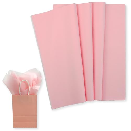 hitsuki 120 Sheets Light Pink Tissue Paper Bulk for Gift Bags 14X20 Inch Wrapping Tissue Paper for Packaging Floral Art Crafts Wedding Birthday Party Decorative (Light Pink)