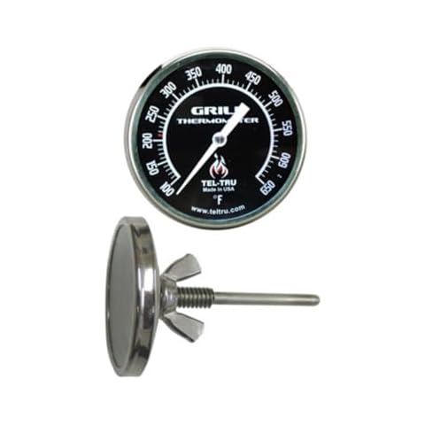 Tel-Tru BQ225 Barbecue Grill Thermometer, 2 inch dial and 2.13 inch stem Cover