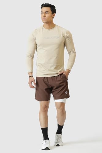 Image of FUAARK Double Layer 2 in 1 Sports Shorts with Inner Tights for Men Gym Tight Short with Pocket