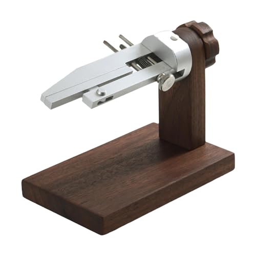 Herramienta de sujeción para correa de reloj, clip de cuero para acabado de precisión, rotación de 360°, material de nogal negro