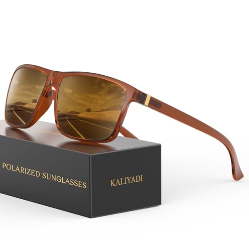 Image of KALIYADI Sunglasses for Mens Polarized-Sunglasses: Men Sun Glasses with UV400 Protection for Driving Fishing Golf