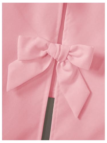 Image of Verdusa Girl's Button Front Bow Back Sleeveless Shirt High Low Asymmetrical Hem Blouse Top