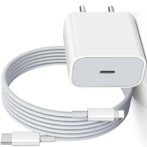 Image of 20W Original Charger Adapter Compatible with Apple iPhone 14 /14 Pro /14 Pro Max /14 Plus /13 /13Pro /12 /12 Pro / 11 / 11Pro with 1 Meter Data Cable C-Type PD2.0 Fast Adapter Charger with 6 Months Warranty