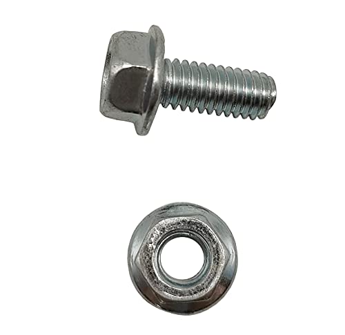 Image of goodparts 516 Flanged Hex Head Bolts, 516 Flanged Nuts, Flanged Hex Head Screws, Grade 5, Fully Threaded, 10 Pack (516-18 x 1)