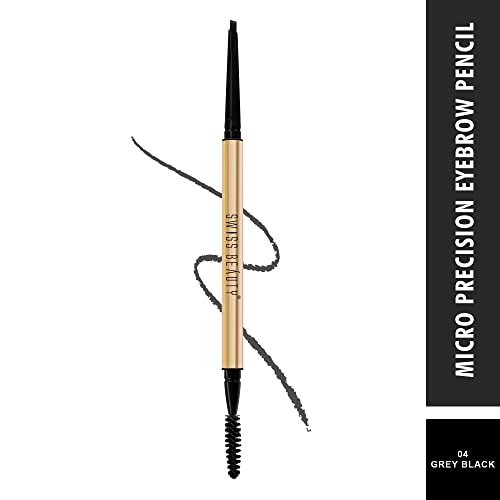 Swiss Beauty Micro Precision Eyebrow Pencil, Highly Pigmented, Long-Lasting and Lightweight Eyebrow Pencil | Shade - Grey Black, 0.1g - Image 2