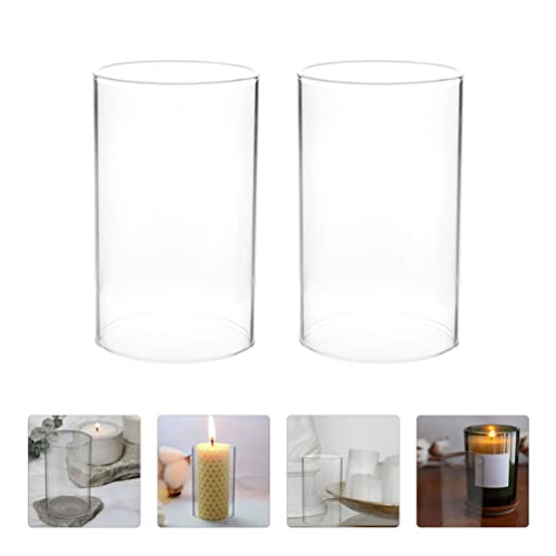 Exceart 14N1437IS8XWPX1 Open Ended Glass Candle Holder Tube Shade Sleeve Glass Candleholder Tube Shade Tea Light Candle Holder Open Flame Candle Chimney Tube Cover thumb #5