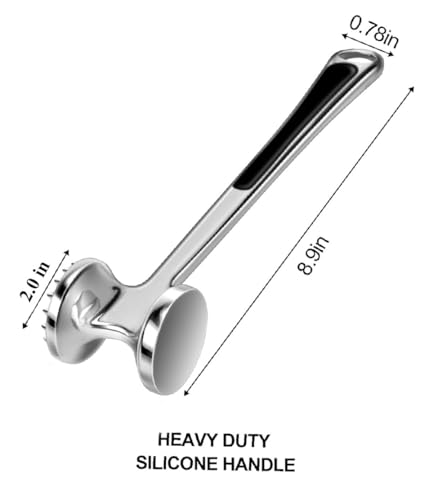 Image of Meat Tenderizer Hammer Mallet Tool Pounder For Tenderizing Steak Beef And Poultry.Dishwasher Easy