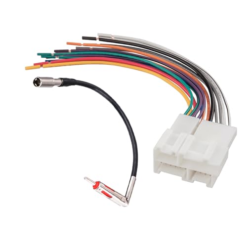 FSLPQP Radio Wire Harness with Antenna Adapter Fit for 1989-2002 Chevy GMC Buick Stereo Receiver Install Connector Kit Audio Navigation DVD Tail Line for Car Audio System