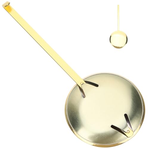 FONDOTIN 金属製振り子 振り子交換 部品 壁掛け時計修理用 対応 高光沢ゴールド シンプルデザイン 時計ムーブメント補修パーツ