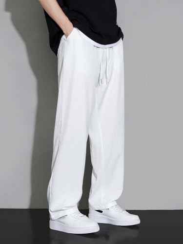 Image of dockstreet Men's /Unisex Open Bottom Drawstring Pure Cotton Stretchable Baggy Jogger Pants