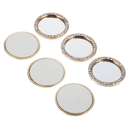 HAKIDZEL 6 Pack Mini Round Phone Camera Mirror Rear Camera Accessory for Streaming Mirror Alloy Design