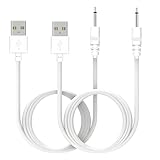 CNHIDEE Vibrating Massager Wand Charger Replacement DC Charging Cord for Vibrators, Compatible with lovesense,Tracys Dog Toys,Tracy's Dogg Beauty Instrument USB Charger Cords 2Pack 2.5mm 3.3ft