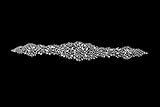 DIMENSIÓN DEL MOTIVO DE DIAMANTE: Peso: 50.8 g, Dimensión total: 35 x 5 cm (L x W), Dimensión de diamante pequeño redondo: 4.3 mm, Dimensión de diamante mediano redondo: 6 mm, Dimensión de diamante grande redondo: 8 mm