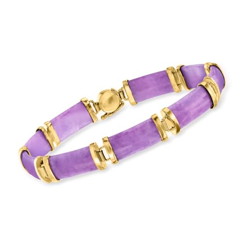 Image of Ross-Simons Good Fortune Jade Bracelet in 18kt Gold Over Sterling