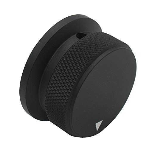 Mxuteuk Black Aluminum Alloy Potentiometer Control Knob Volume Audio Electric Guitar Bass Screw Type 38 X 20Mm (D*H) Knob-08-Bk #TOP2