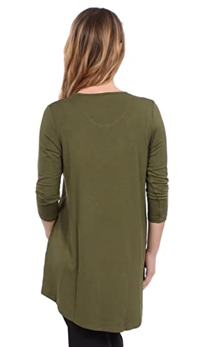 Kosher Casual Women's Tunic Tops Modest 3-4 Sleeve Hi Lo Flowing tunic3