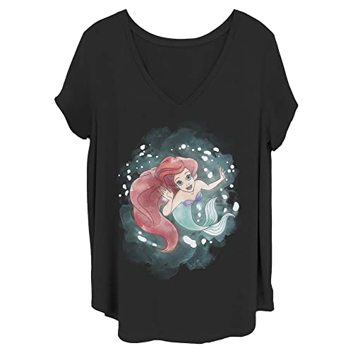 Haut Disney Princesses noir en coupe grande taille junior's plus pour l'été