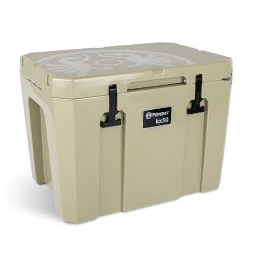 Petromax KX50 K&uuml;hlbox - Passive Outdoor-K&uuml;hlung f&uuml;r unterwegs - K&uuml;hler mit Eisk&uuml;hldauer bis zu 12 Tagen f&uuml;r Camping, Festival oder Strand - 50 Liter - Sandfarben