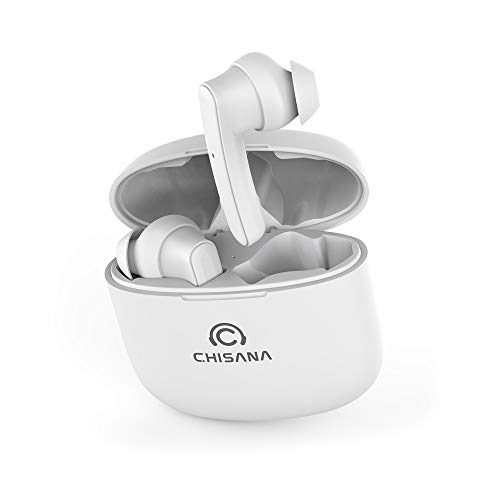 Wireless Earbuds,Chisana Bluetooth Headphones Extreme Subwoofer Bass,Bluetooth Earbuds for Stable Connection,Instant Pairing and Dual Microphones,Suitable for Workout, Running, Gym (White)