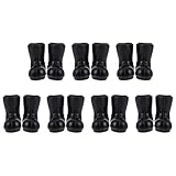Ipetboom Mini Santa Boots - 7 Pairs Christmas Small Gnome Shoes Gnomes Santa Claus Tiny Boot Model for Crafts - Black Plastic Doll Shoes for Christmas Decor Dollhouse Ornaments Costume Accessories