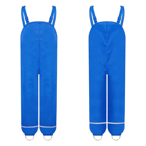 JEYPINMI Boys Girls Water Resistant Dungarees Bib Overalls Rain Trousers for Outdoor Waterproof Rainwear