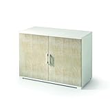 Matériau : panneaux en bois. Kiamami Valentina Armoire de Rangement à Double Porte en chêne l.90cm