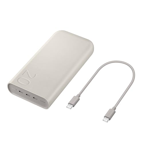 Image of Samsung Galaxy 20000mAh Power Bank, Wired Battery Pack, Gray